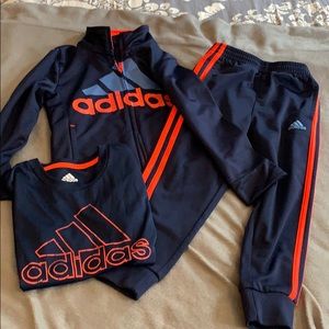 Adidas track suit plus matching tshirt size 5